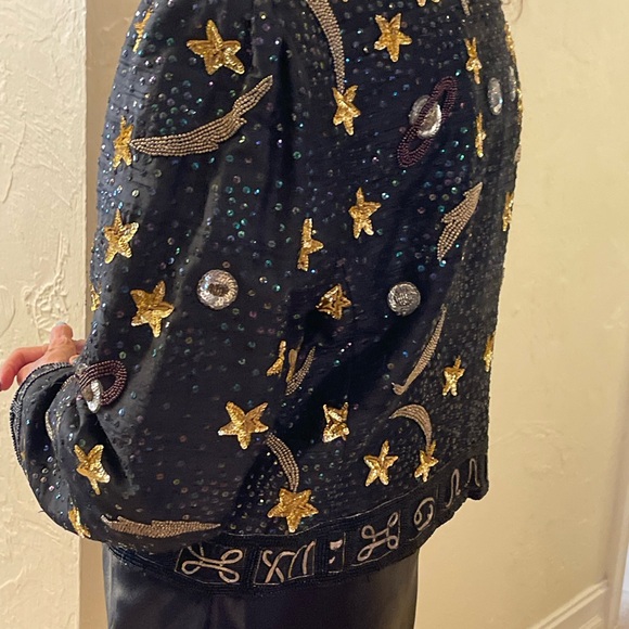 Celestial Beaded black Jacket, by Signatures Miami - Picture 3 of 8